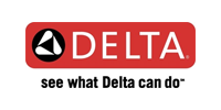 The delta logo is red and black and says `` see what delta can do ''.