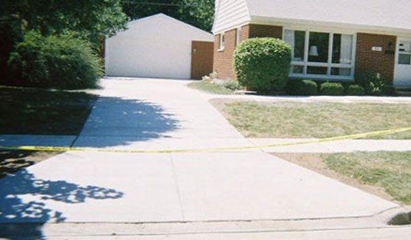 Concrete driveway