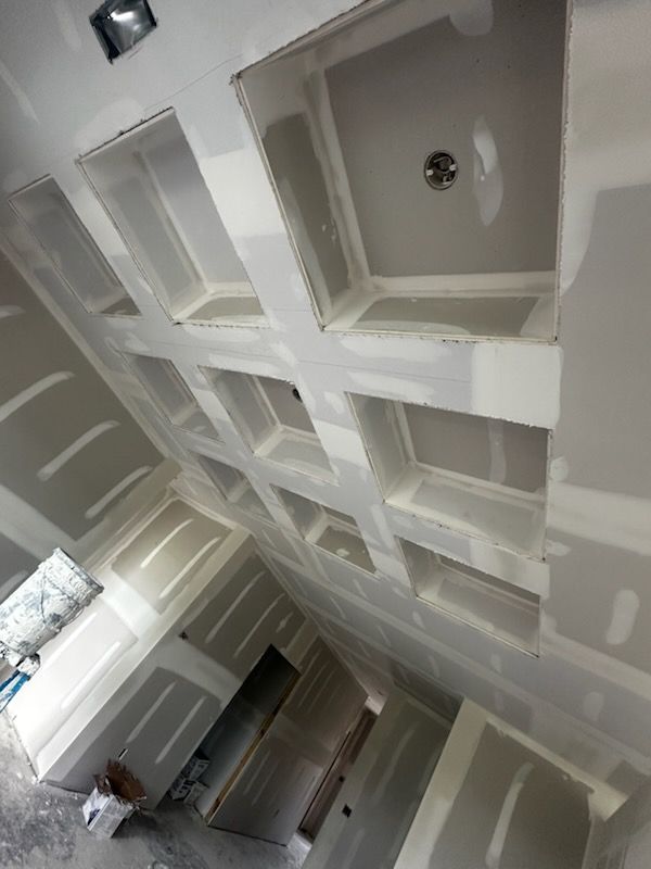 Looking up at the ceiling of a room that is being remodeled