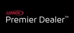 Lennox Premier Dealer logo with white text on a black background. 