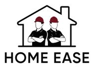 "HOME EASE" text in dark red with a subtle shadow against a white background.