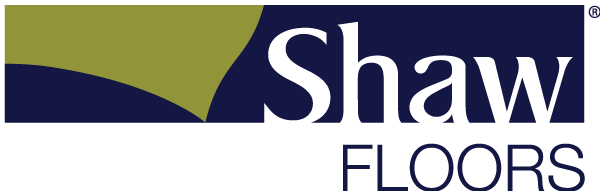 A blue and green logo for shaw floors