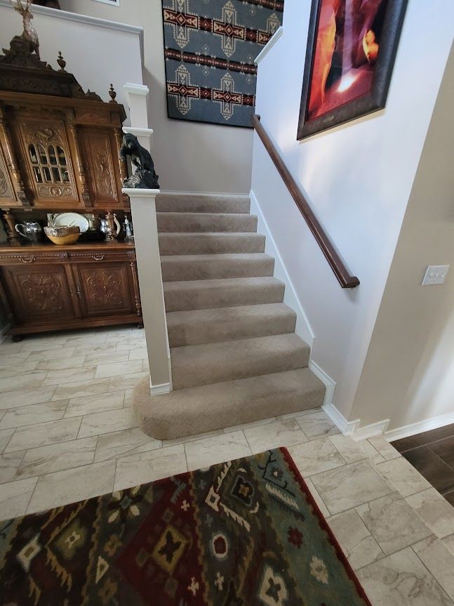 Carpeted stairs