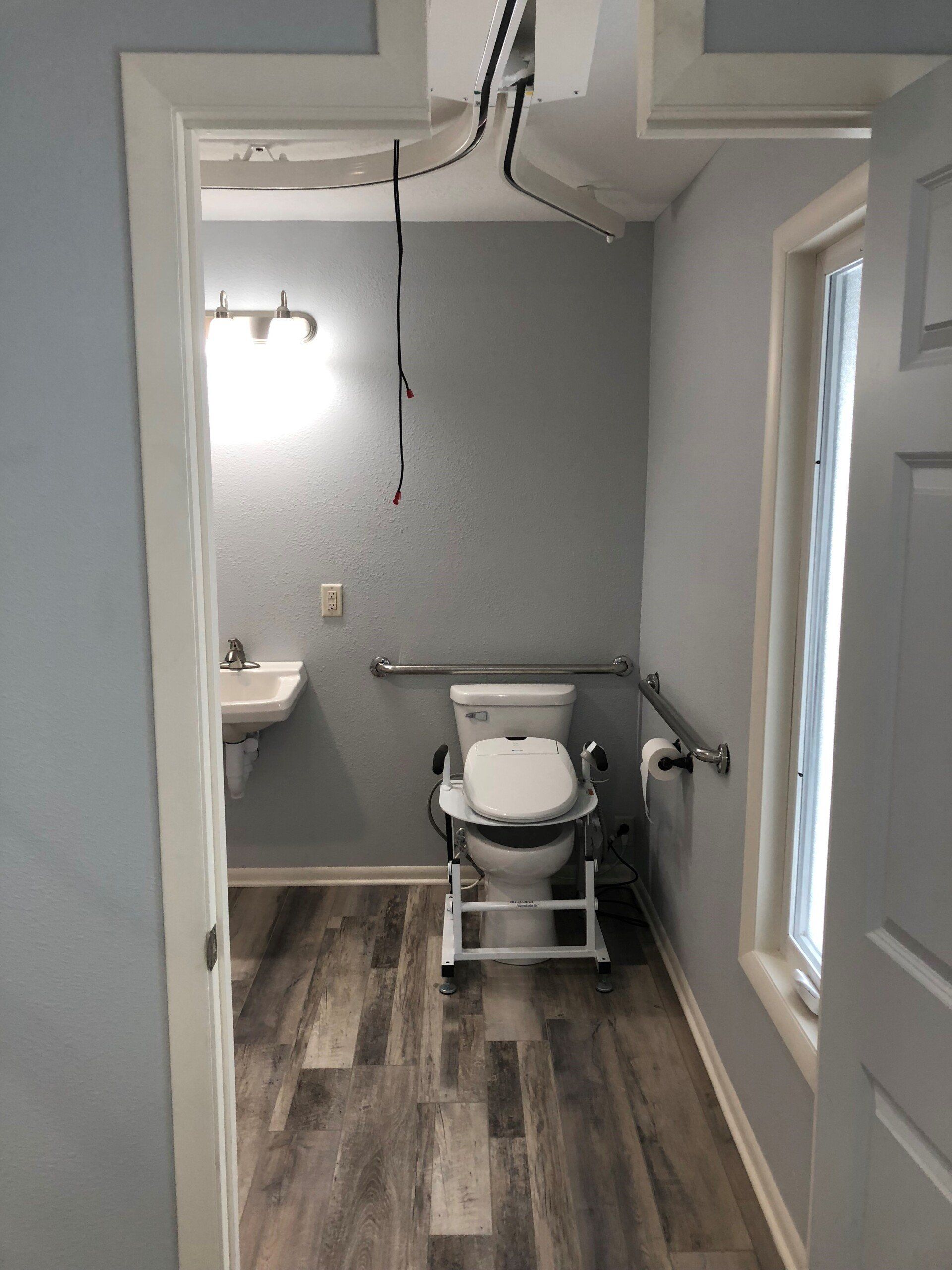 Bathroom Modification with Ceiling Lift