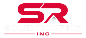 Red SR logo with roof detail over the words "SOLID ROOFING INC" on a white background.