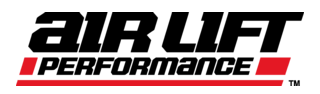Air Lift Performance logo: Black text with "AIR LIFT" above "PERFORMANCE" in red on a white background. "TM" at the bottom right.