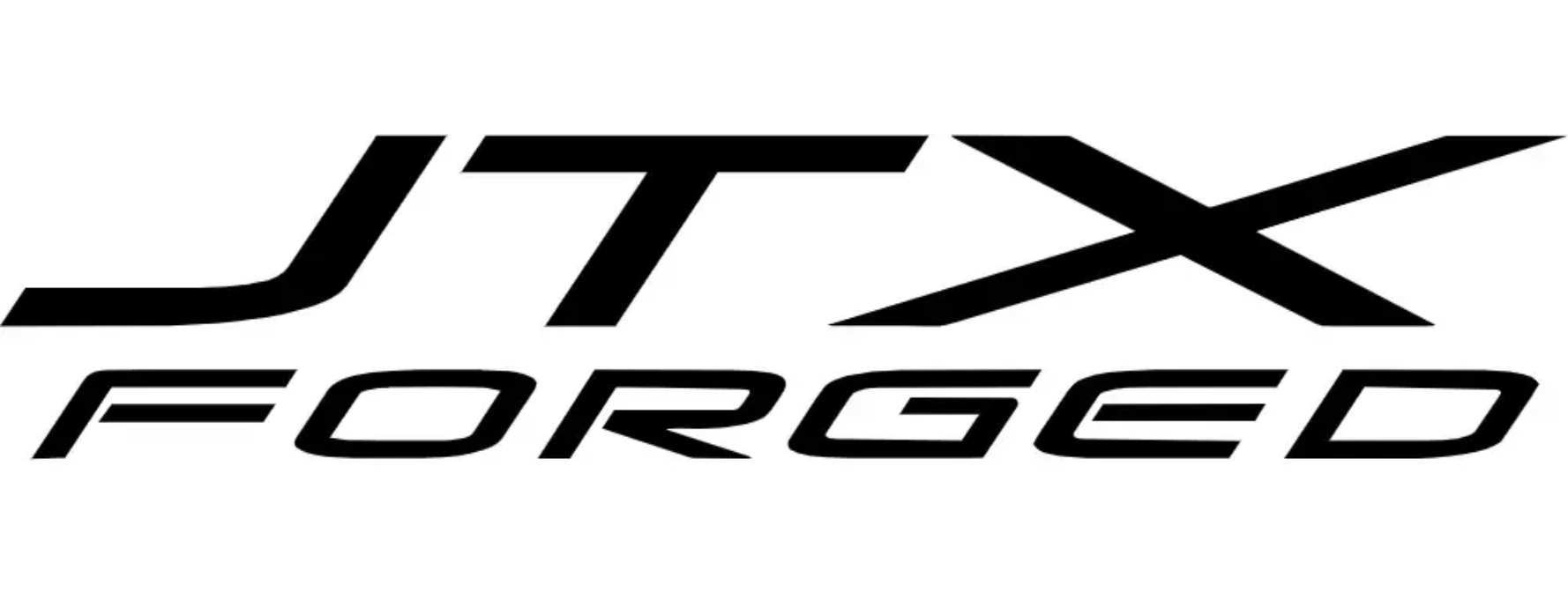 Black "JTX FORGED" logo on a white background.