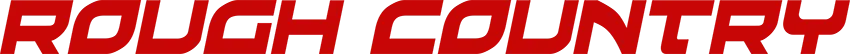 "ROUGH COUNTRY" in red letters with a blurred, vertical stripe effect.