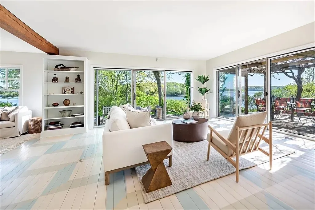 Living room with view of nature