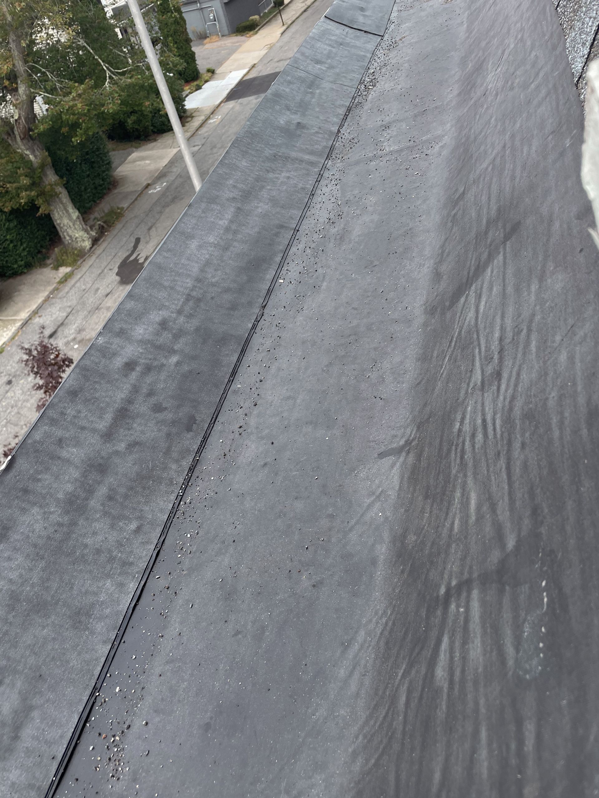 Gutters and shingles on roof