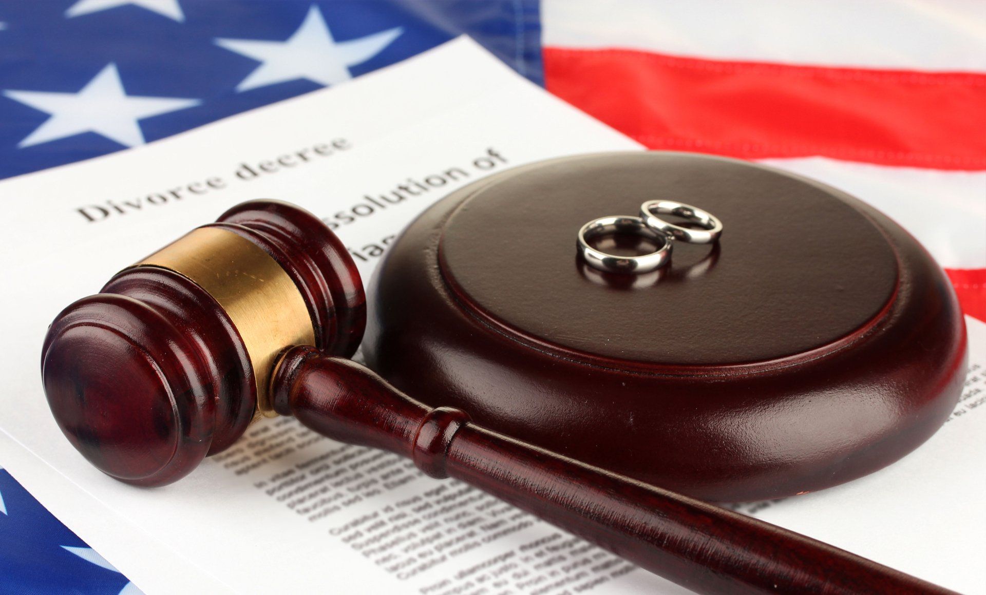 Learn More About Family Law and Divorce gavel and wedding bond