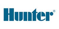 The hunter logo is blue and white on a white background.