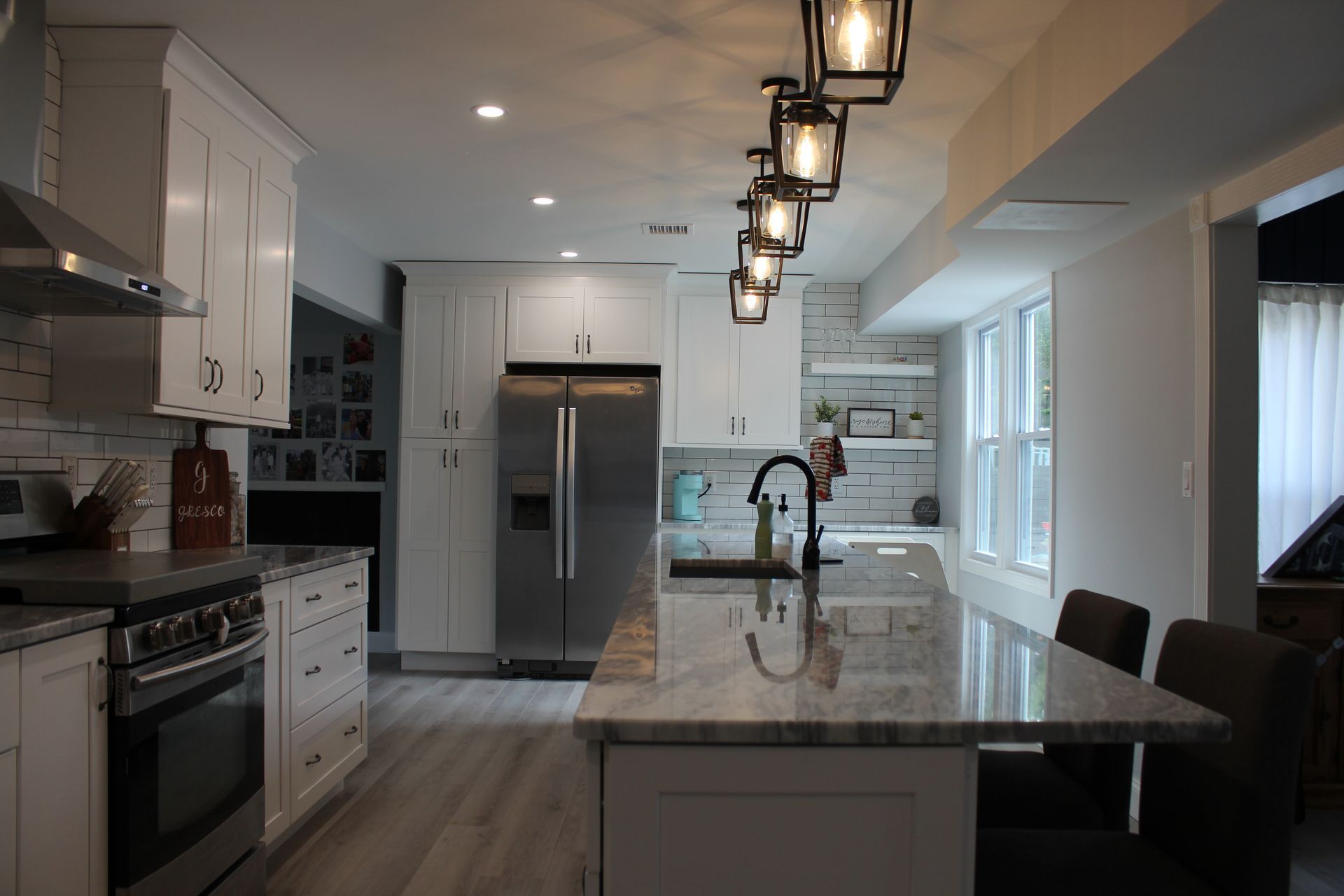 Gray stove cover on stainless steel range with text 