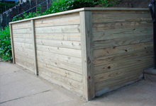 Pressure treated timber wall
