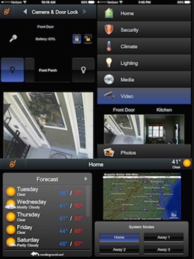 A screenshot of a home automation app on a cell phone