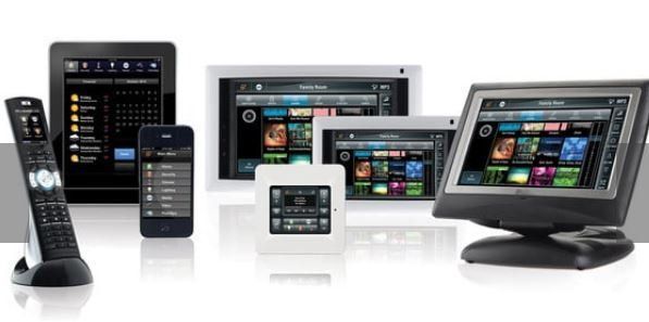 A group of electronic devices including a remote control and a tablet