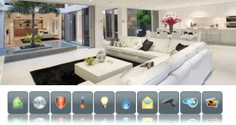 A living room with a couch and a coffee table