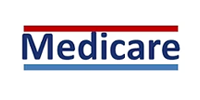 A red , white and blue logo for medicare on a white background.