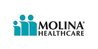 The logo for molina healthcare shows two people standing next to each other.