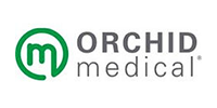 The logo for orchid medical is green and white with a green circle in the middle.