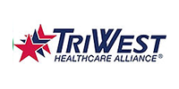 The triwest healthcare alliance logo has a red star on it.