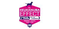 A dark pink hexagon logo featuring a dog silhouette, the text