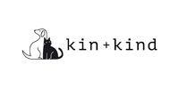 A black cat and a line-art dog sit side-by-side next to the text