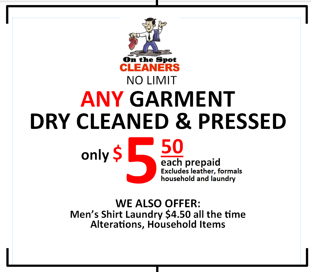 Any Garment Dry Cleaned & Pressed