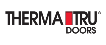 Therma-Tru Doors logo. Text: THERMA TRU. Red door graphic. 