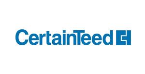 CertainTeed blue logo with stylized square icon on a white background