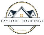 Taylore Roofing logo with stylized house roofs and gold accents, ESTD 2020