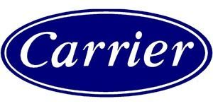 Carrier logo: white text on a blue oval background, with a white border.