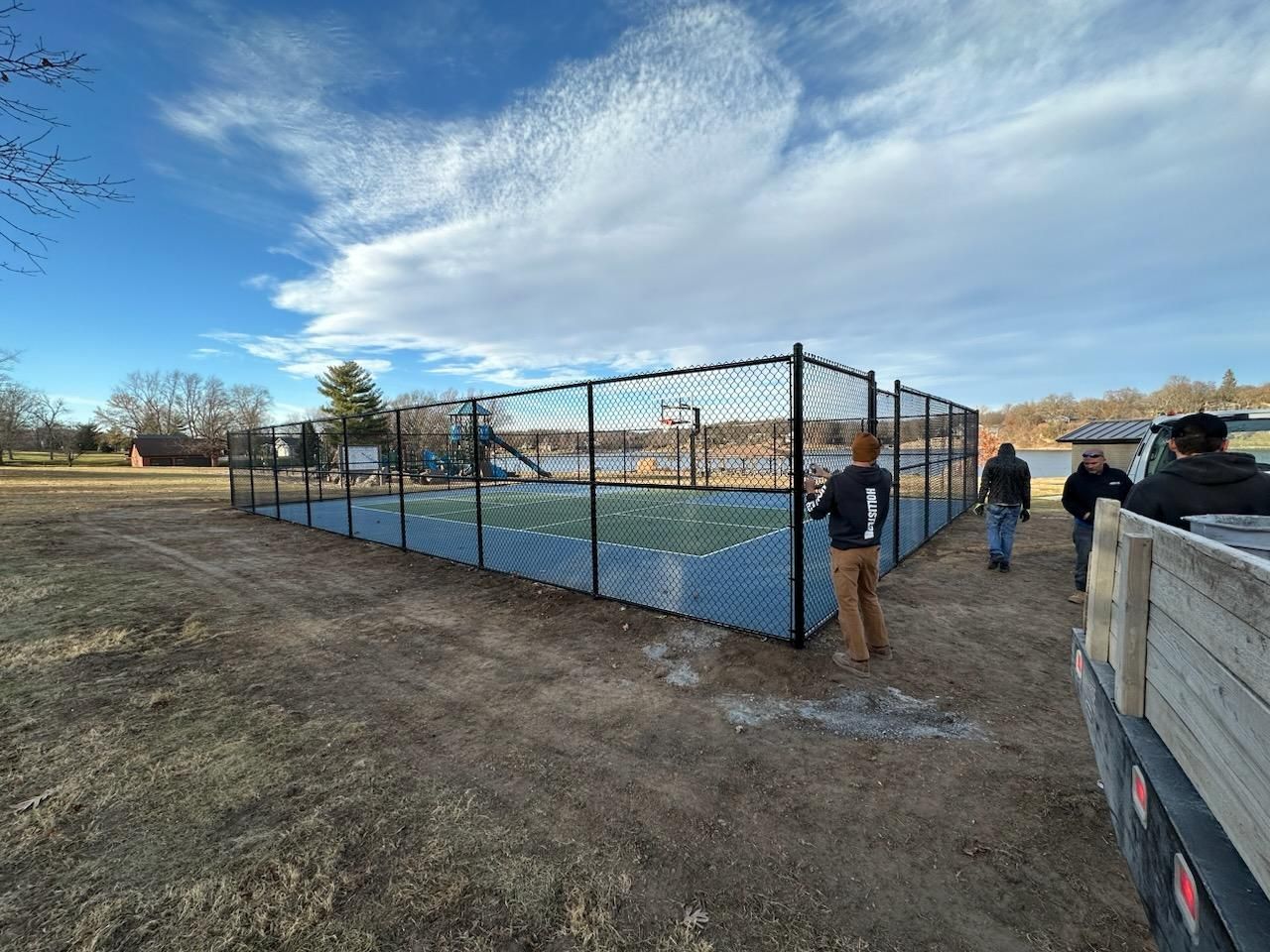 Black Chain Link-Basketball Court-Panora, Iowa
