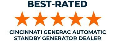 Best-rated Cincinnati Generac automatic standby generator with five orange stars