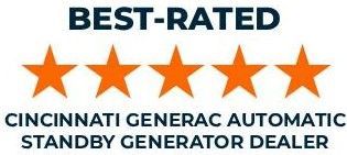 Best-rated Cincinnati Generac automatic standby generator dealer with five orange stars
