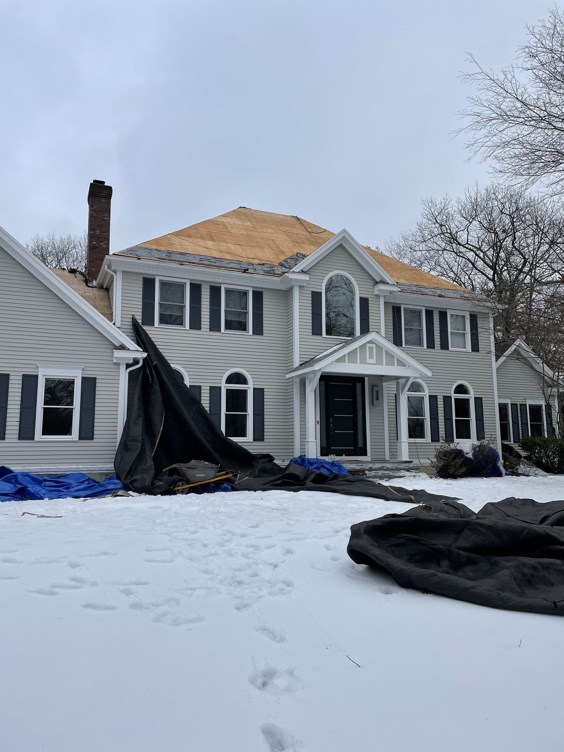 house with snow
