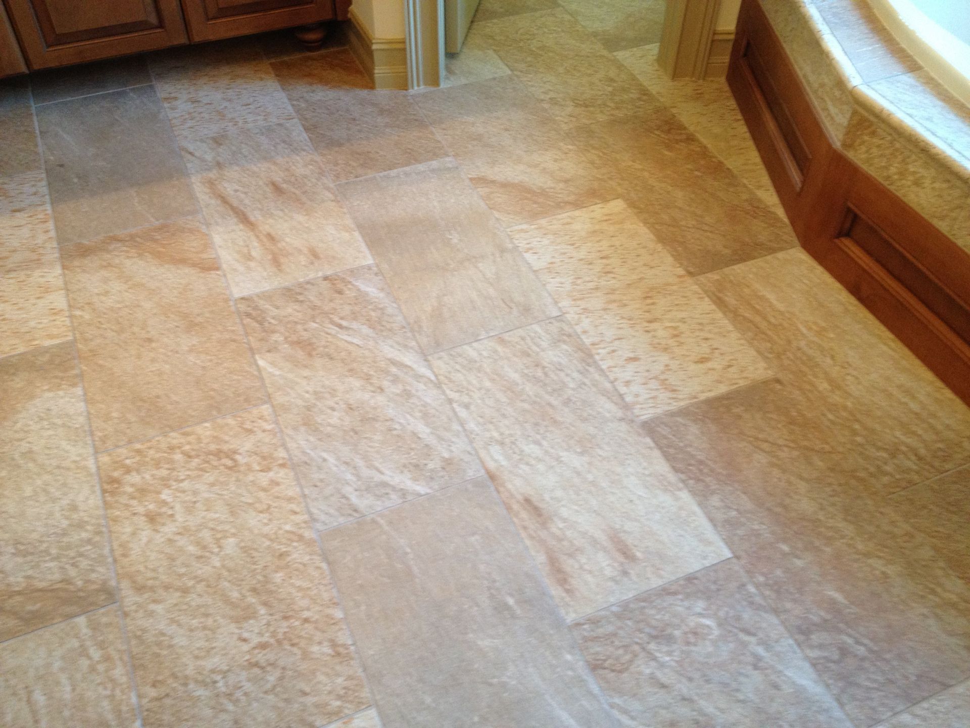 Wood tile installation