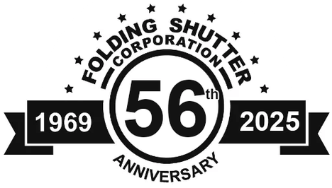 The logo for the folding shutter corporation is celebrating its 53rd anniversary.