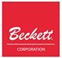 A red square logo featuring the white text Beckett in a script font over the white word CORPORATION