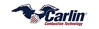 Logo for Carlin Combustion Technology featuring a stylized eagle with an American shield, next to the company name.