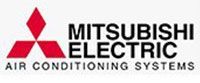 The Mitsubishi Electric Air Conditioning Systems logo features its iconic red three-diamond symbol next to its name.