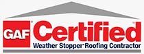 GAF Certified Weather Stopper Roofing Contractor