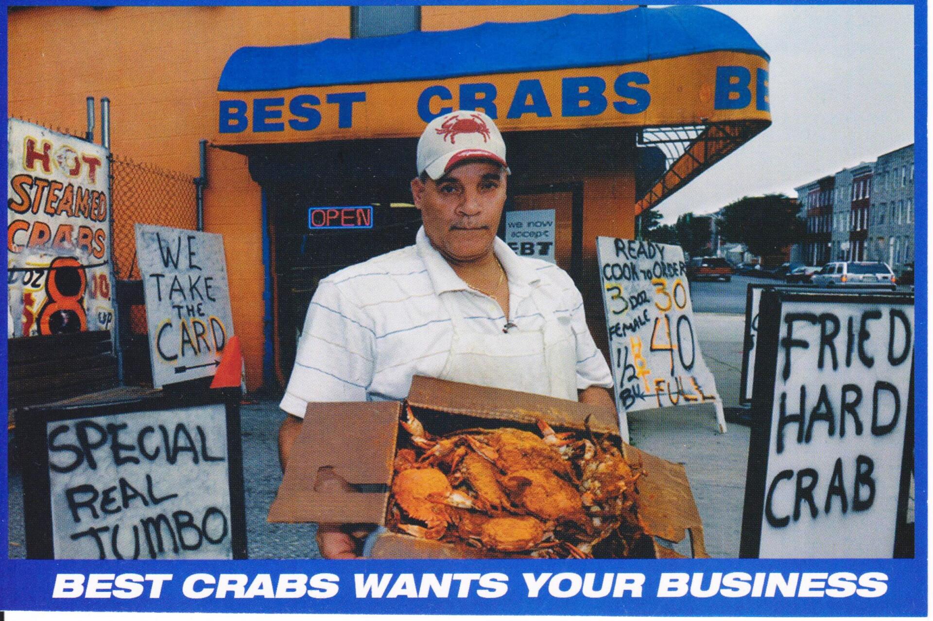 Man holding crabs , best crabs building