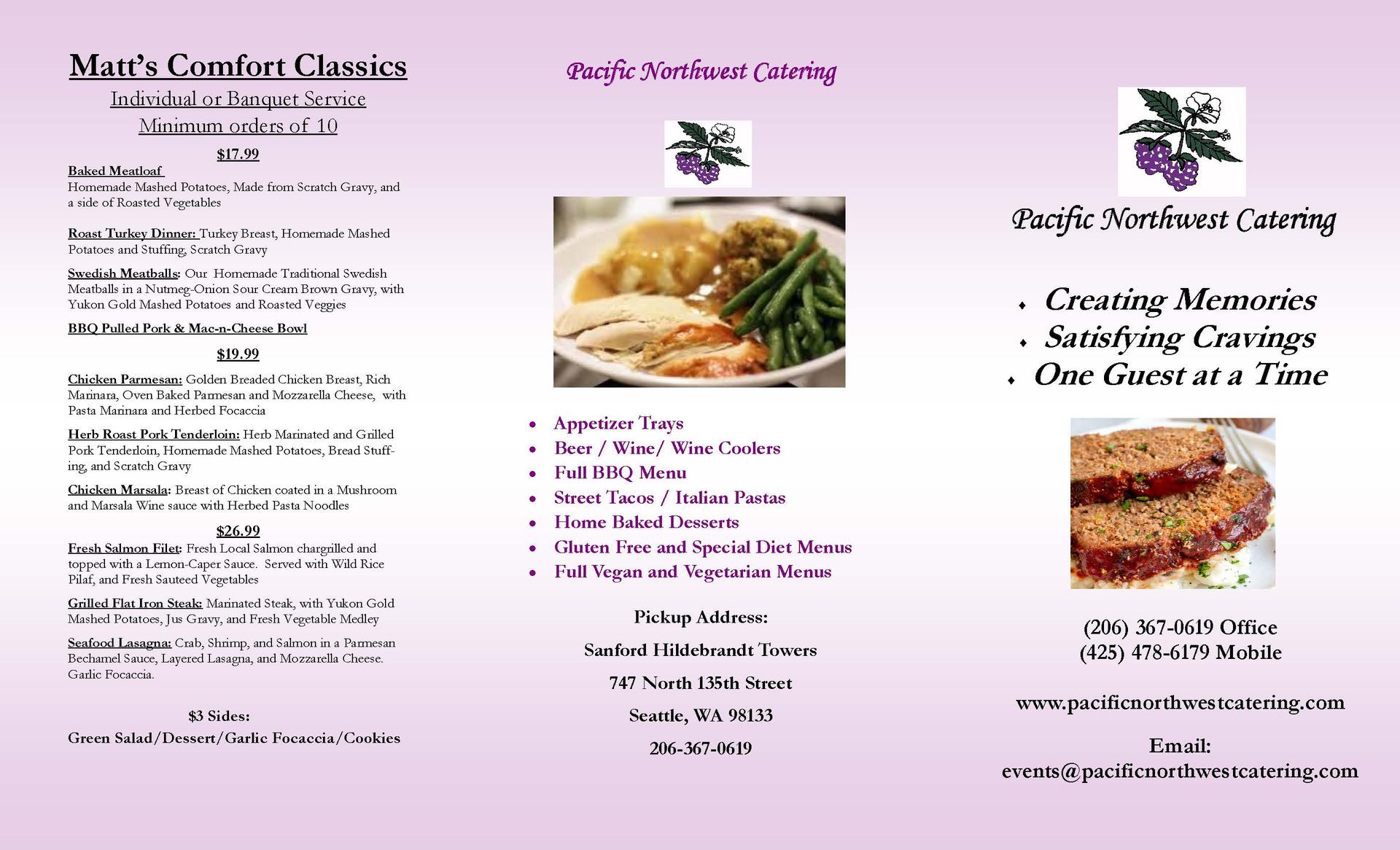 Pacific Northwest Catering, LLC Northwest Breakfast Menu