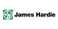 James Hardie logo: green and white circular design with