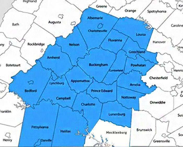 Appomattox Well Drilling Company Inc Service Area Map