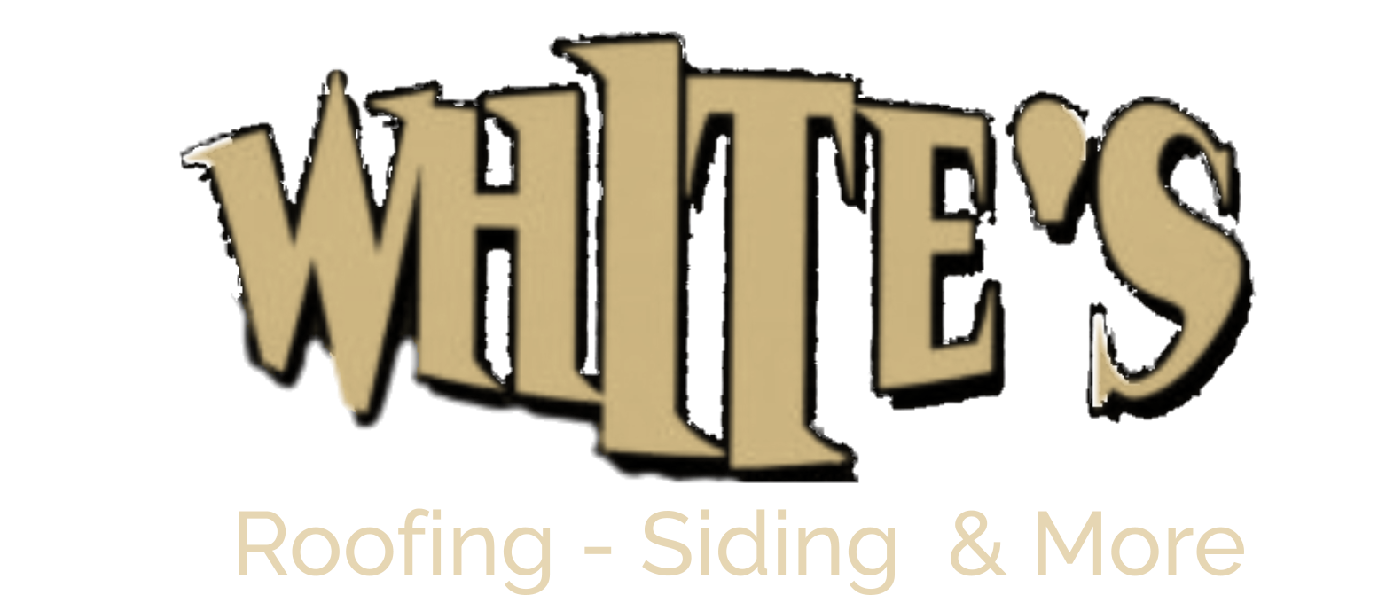 A logo for white 's roofing siding and more