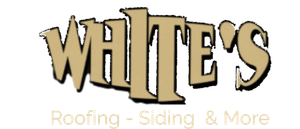 A logo for white 's roofing siding and more