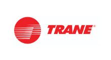 Trane logo: red circle icon with red wordmark on white background