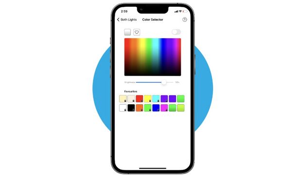 App showing dimmable light feature